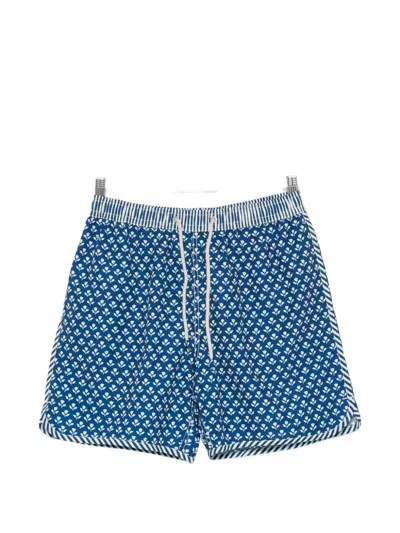 Mc2 Saint Barth Lighting Floral-print Drawstring Swim Shorts In Blue
