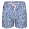 Mc2 Saint Barth Lighting Foret Trees Lilac/green Mens Swimshorts In Blue