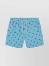 Mc2 Saint Barth Lighting Lobster Print Striped Swim Trunks In Multi