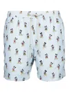 Mc2 Saint Barth Lighting Mickey Swim Shorts In Blue