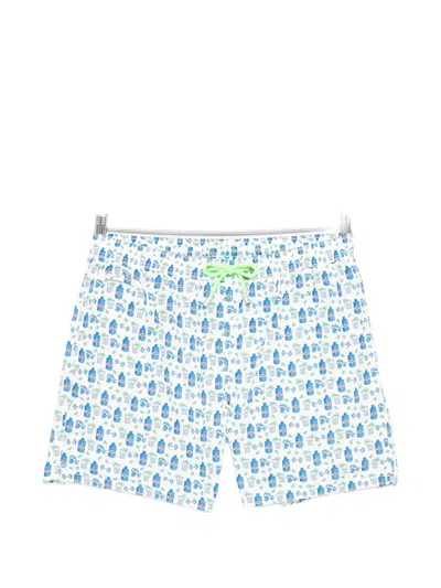 Mc2 Saint Barth Lighting Micro Fantasy Drawstring Swim Shorts In White