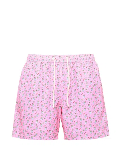 Mc2 Saint Barth Lighting Micro Fantasy Graphic-print Swim Shorts In Pink