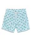 Mc2 Saint Barth Light Blue Printed 'lighting Micro' Swimsuit