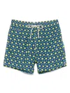 Mc2 Saint Barth Recycled Nylon Swim Trunks With Hitode 6194 Print In Blue