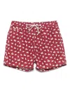 Mc2 Saint Barth Recycled Nylon Swim Trunks With Bunny Hop Print In Rot