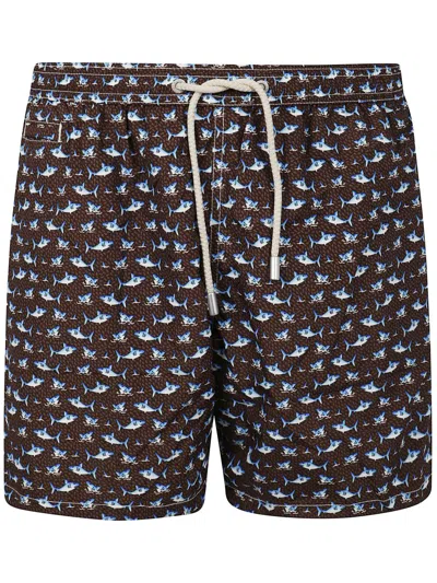 Mc2 Saint Barth Lighting Micro Fantasy Ultralight Swim Short Clothing In Brown