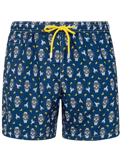 Mc2 Saint Barth Lighting Micro Fantasy Ultralight Swim Short By Mc2 Sa In Blue