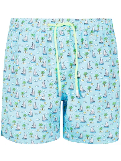 Mc2 Saint Barth Lighting Micro Fantasy Ultralight Swim Short In Blue