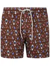 Mc2 Saint Barth Graphic-print Swim Shorts In Red