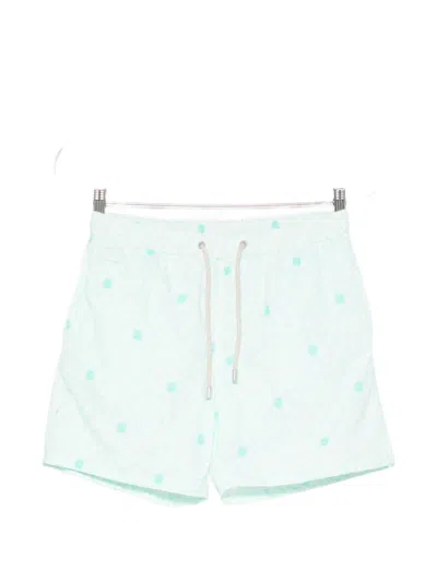 Mc2 Saint Barth Lighting Micro Floral-print Swim Shorts In Green