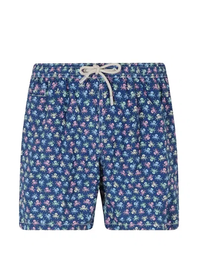 Mc2 Saint Barth Lighting Micro Octopus-print Swim Shorts In Blue