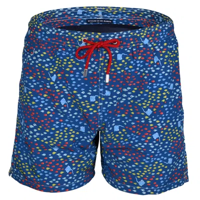 Mc2 Saint Barth Lighting Micro Ray Fish Blue Mens Swimshorts