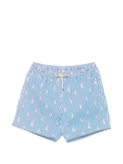 Mc2 Saint Barth Lighting Micro Stretch Striped Swim Shorts In Multi