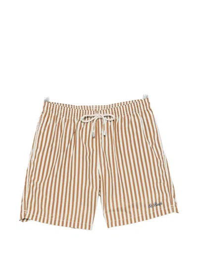 Mc2 Saint Barth Lighting Striped Drawstring Swim Shorts In Multi