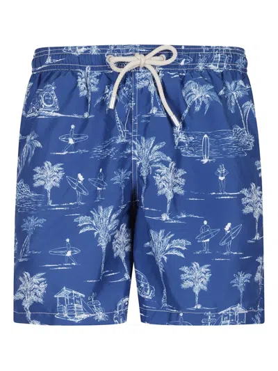 Mc2 Saint Barth Lighting Swim Shorts In Blue