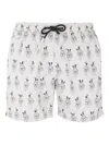 Mc2 Saint Barth Rabbit Print Swim Shorts In White