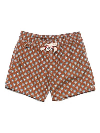 Mc2 Saint Barth Lighting Swim Shorts In Brown
