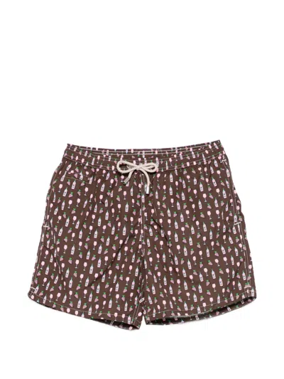 Mc2 Saint Barth Lighting Swim Shorts In Brown