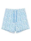 Mc2 Saint Barth Pattern-printed Drawstring Swim Shorts In White