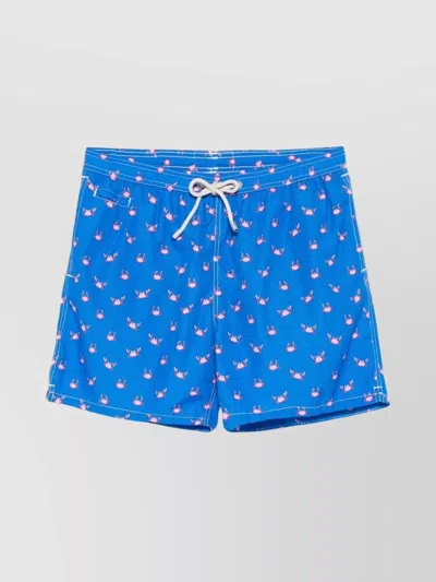 Mc2 Saint Barth Lighting Swim Trunks All-over Print In Blue