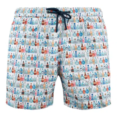 Mc2 Saint Barth Lighting Swimsuit In Lightweight Fabric With All Over Alcohol Micro Pattern