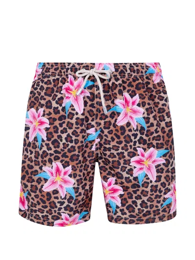 Mc2 Saint Barth Lightling Lily Milly Swim Shorts In Brown