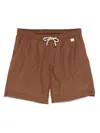 Mc2 Saint Barth Swim Trunks Featuring Back Pocket And Elastic Waistband In Brown