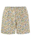 Mc2 Saint Barth Lightweight Fabric Swim Boxer Shorts With Print