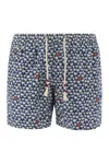 Mc2 Saint Barth Lightweight Fabric Swimming Costume With Print In Blue
