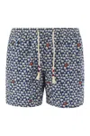 Mc2 Saint Barth Lightweight Fabric Swimming Costume With Print In Blue