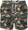 Mc2 Saint Barth Man Swim Shorts With Camouflage Bandanna Print