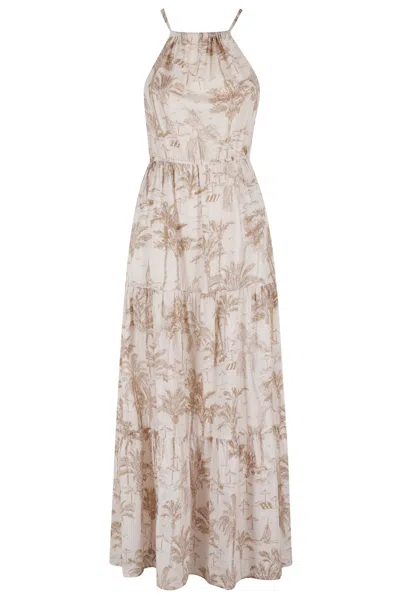 Mc2 Saint Barth Lightweight Printed Maxi Dress With Halter Neckline