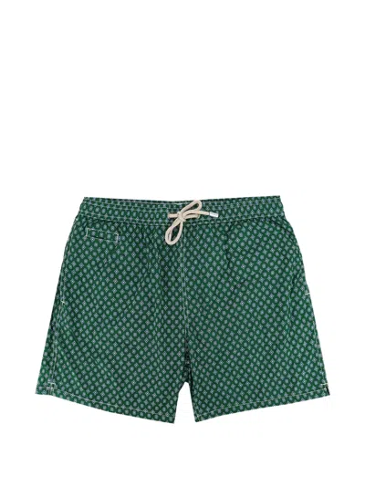Mc2 Saint Barth Lightweight Printed Swim Shorts In Green