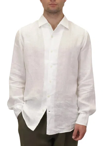 Mc2 Saint Barth Lightweight Semi-sheer Long-sleeve Shirt In White