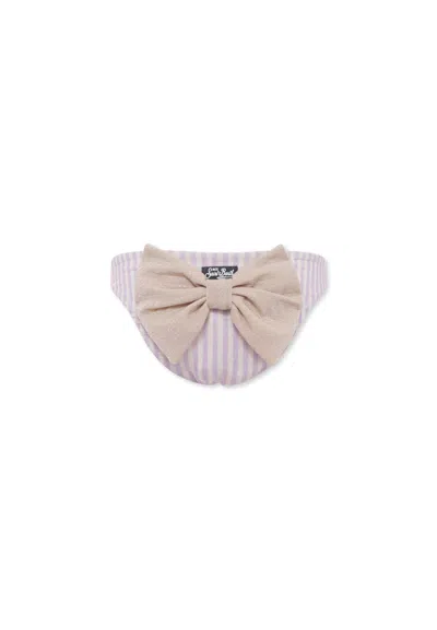 Mc2 Saint Barth Kids' Lilac Swim Briefs For Girl With Bow In Purple