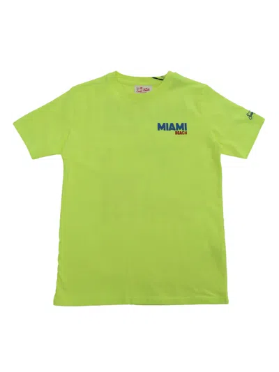 Mc2 Saint Barth Kids' Lime Green T-shirt In Multicolor
