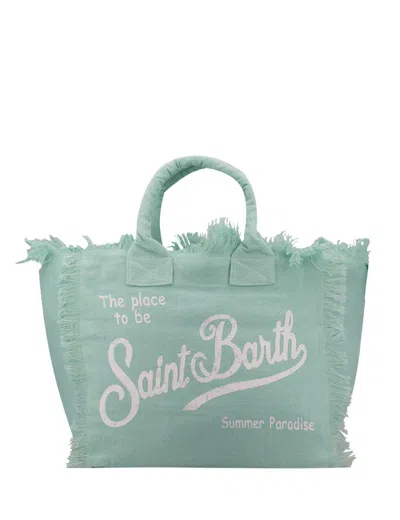 Mc2 Saint Barth Linen Bag With Printed Logo