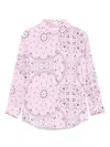 Mc2 Saint Barth Linen Bandana-print Shirt In Pink