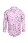Mc2 Saint Barth Linen Bandanna Print Shirt In Pink