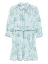 Mc2 Saint Barth Linen Mini Dress In Blue