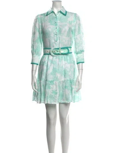 Pre-owned Mc2 Saint Barth Linen Mini Dress In Green
