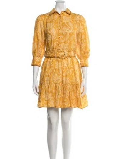 Pre-owned Mc2 Saint Barth Linen Mini Dress In Yellow