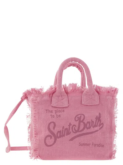 Mc2 Saint Barth Linen Mini Vanity Bag In Beige