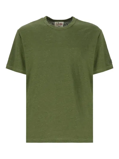 Mc2 Saint Barth Linen Round-neck T-shirt In Green