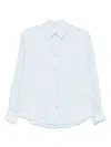 Mc2 Saint Barth Meredith Shirt In Cyan Linen