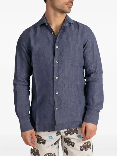 Mc2 Saint Barth Linen Shirt In Blue