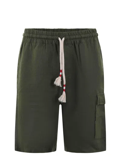 Mc2 Saint Barth Bermuda Chinos With Side Poket Shorts In Green