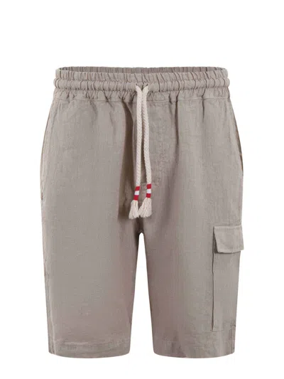 Mc2 Saint Barth Linen Shorts In Beige