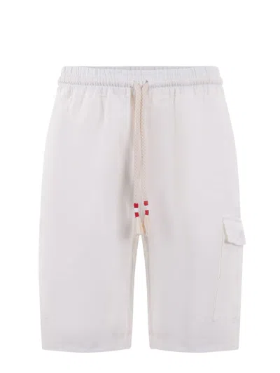 Mc2 Saint Barth Linen Shorts In Bianco