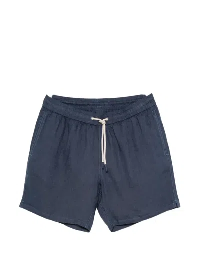Mc2 Saint Barth Linen Swim Shorts In Blue